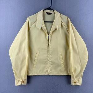 Vintage Sir Jac Jacket Mens XL Yellow Boxy Windbreaker Talon Full Zip 60s 70s